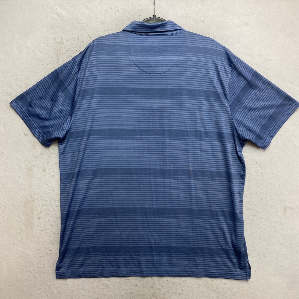 Jack Nicklaus Polo Shirt Mens XXL Blue Short Sleeve Striped Performance Golf - Picture 9 of 9